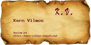 Kern Vilmos névjegykártya